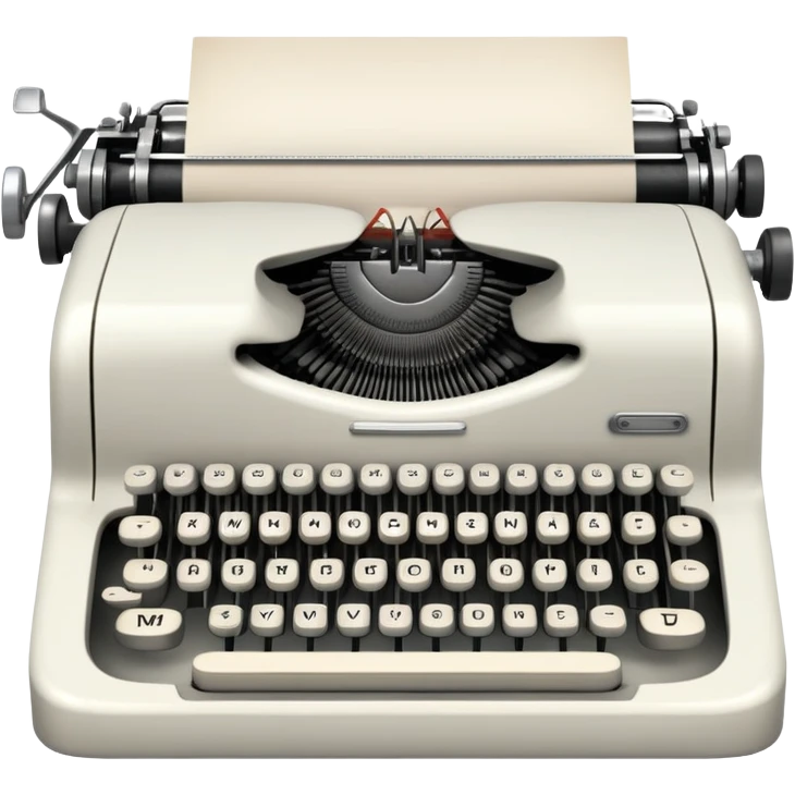 White vintage typewriter  emoji