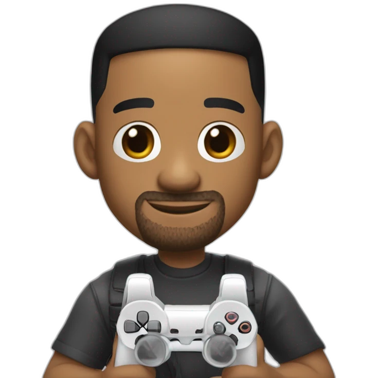 Will smith avec une manette de ps4 emoji