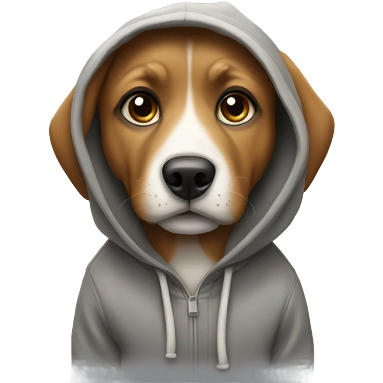 dog wearing a hoodie emoji