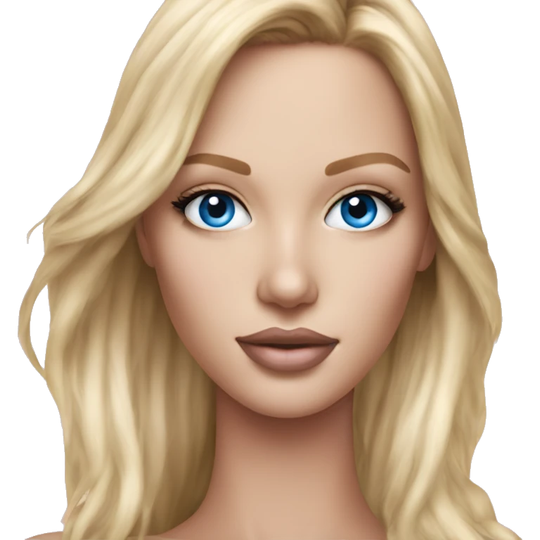 Realistic victoria secret model blonde blue eyes  emoji