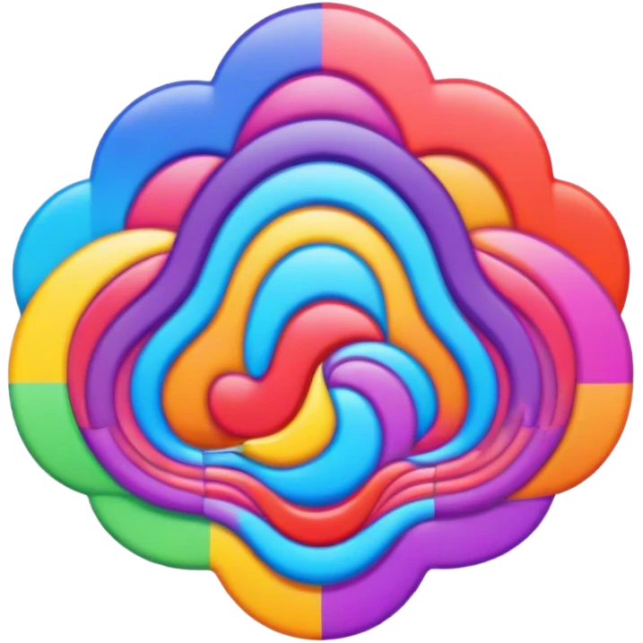 Psychedelic colored Border line emoji