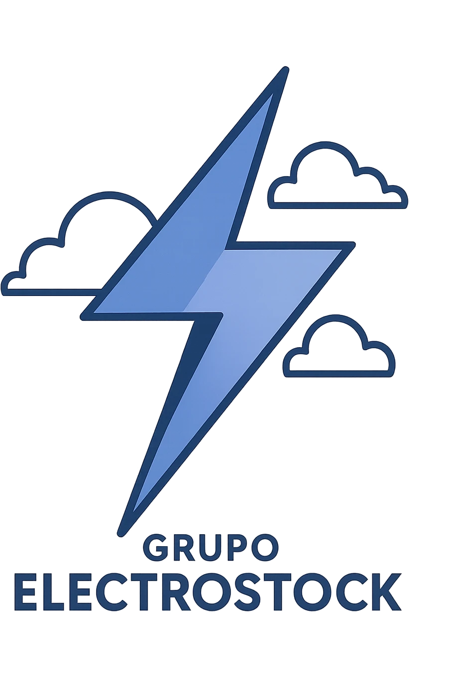 logo for Grupo Electrostock, stylized lightning bolt, blue gradient, sleek, energetic, corporate look emoji