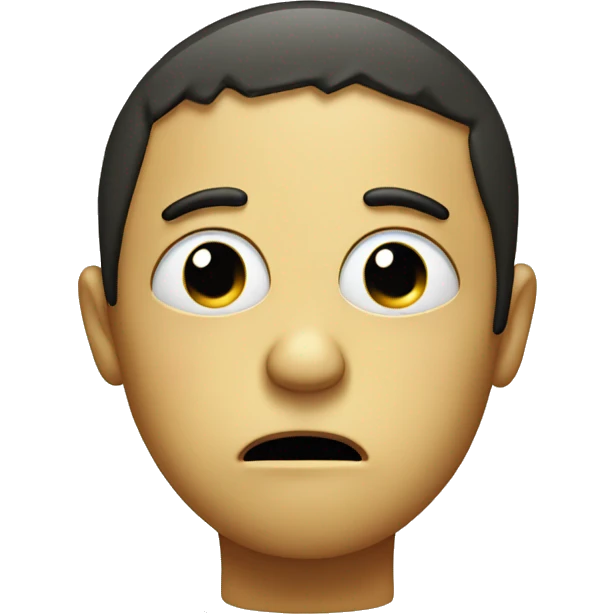 Sad face with mouth extending past face emoji