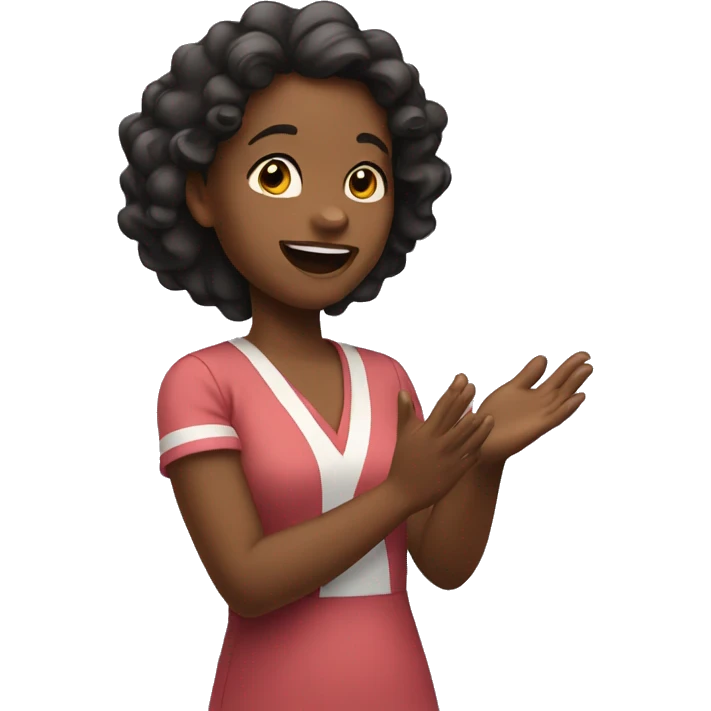 girl with clapping emoji