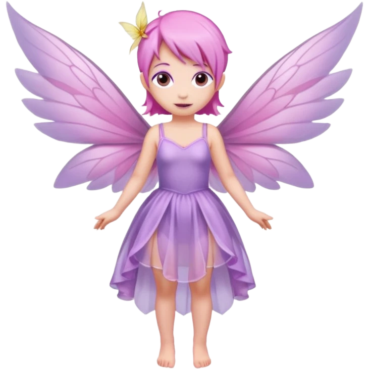 Lilac and pink fairy with wings but you can see her whole body  emoji