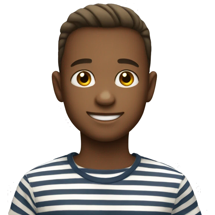 smiling boy in striped shirt emoji