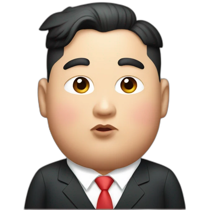 super fat Kim jong un with a white tick mark emoji