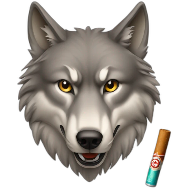 Wolf with sigarets emoji