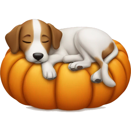 Dog sleeping on pumpkin  emoji