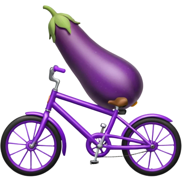 Eggplant riding a bike emoji