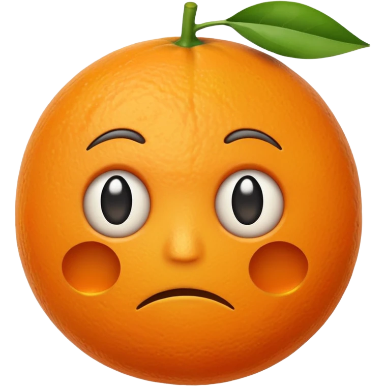 Orange with sad face emoji