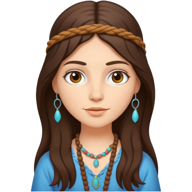 Brunette hippie emoji