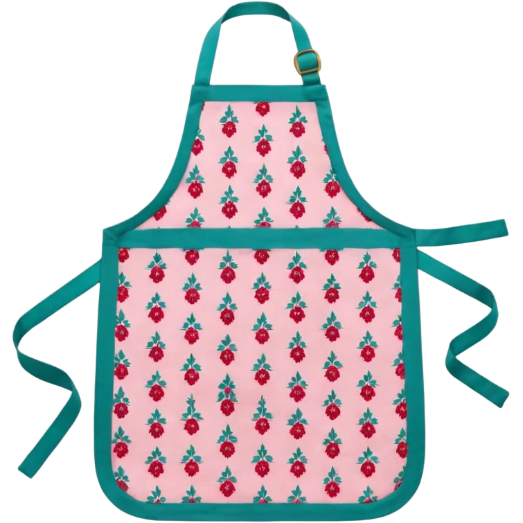 Pink teal and red apron  emoji