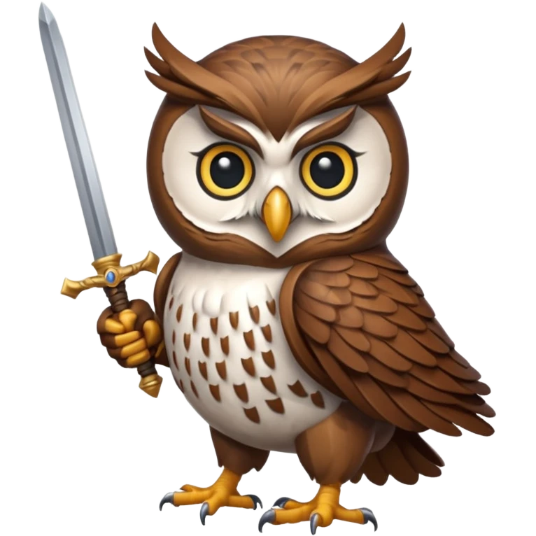 An owl fighting with a sword. emoji
