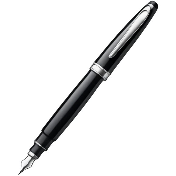 fountain pen drawing a smooth curved line, representing logo design emoji