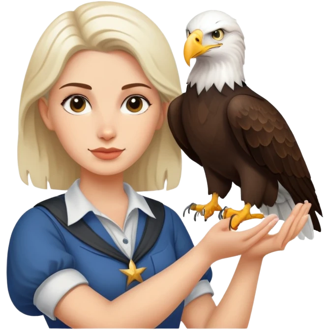Country woman with bald eagle on her arm  emoji