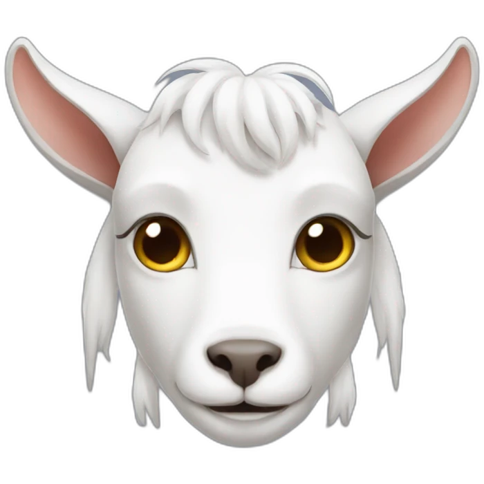 A goat on a white cat emoji