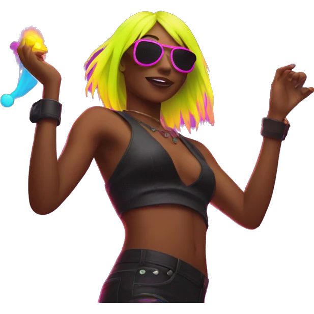 Rave party dancing neon smoking emoji