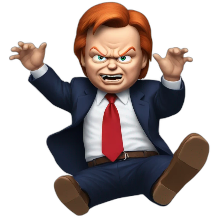 Chucky kicking trump emoji