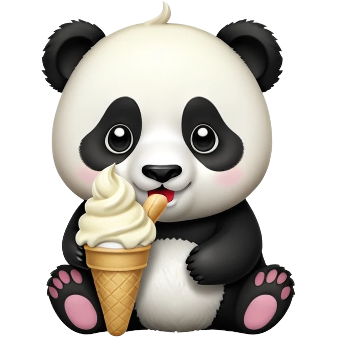 Panda eating ice cream emoji