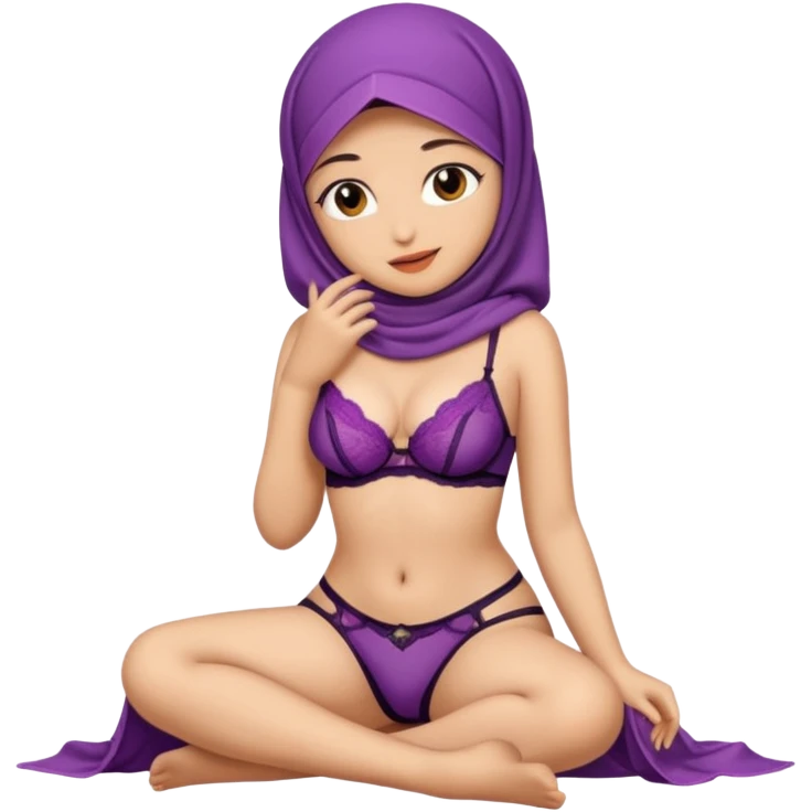 A Muslim girl wear sexual lingerie emoji
