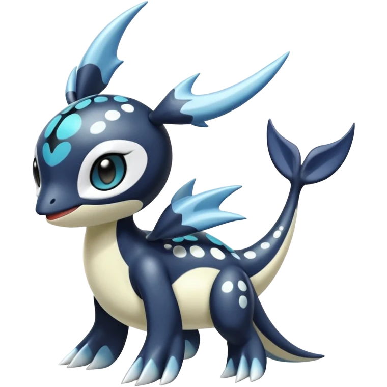 Black and white smooth glossy soft hot spotted Meloetta-Dialga-Orca-Giratina-Noibat-Pokémon-Fakémon-fusion-hybrid-creature emoji