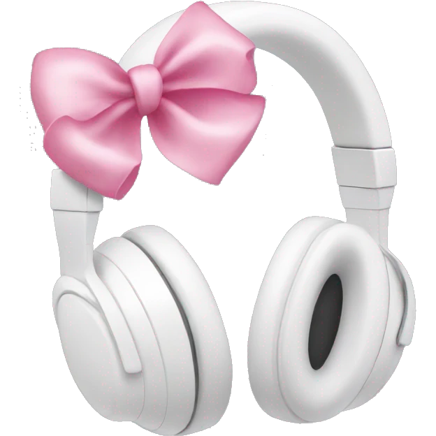 white headphones with pink bows emoji