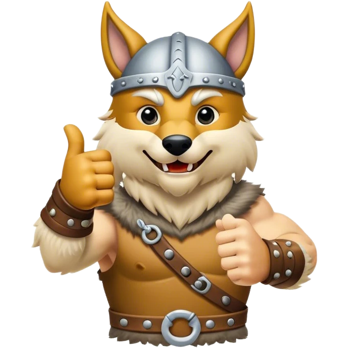Viking Wolf giving thumbs up emoji