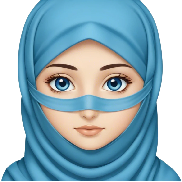 Turkish beautiful finish Konya girl blue eyes long eyelashes with niqab emoji