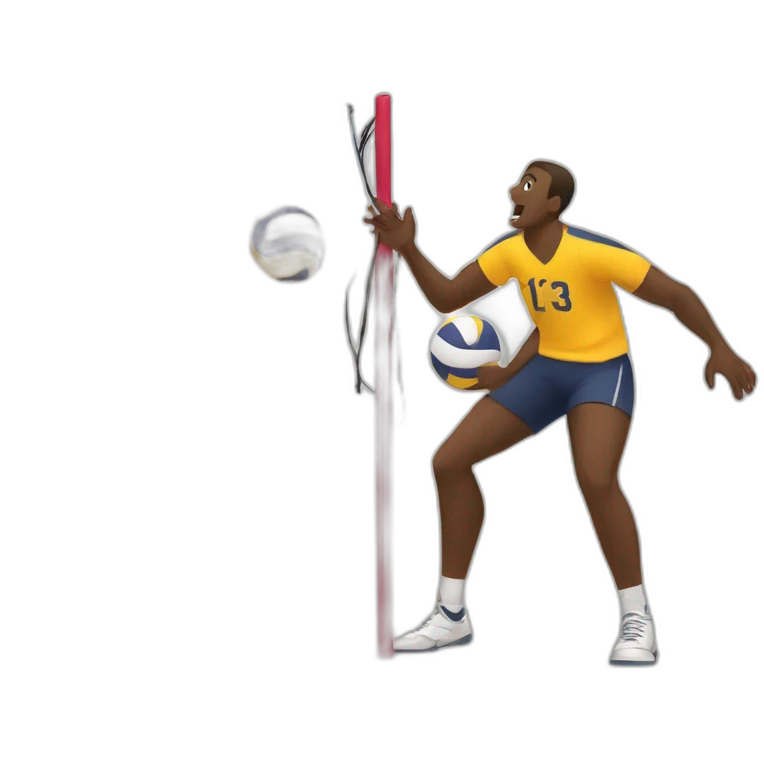 Volleyball players spiking men emoji
