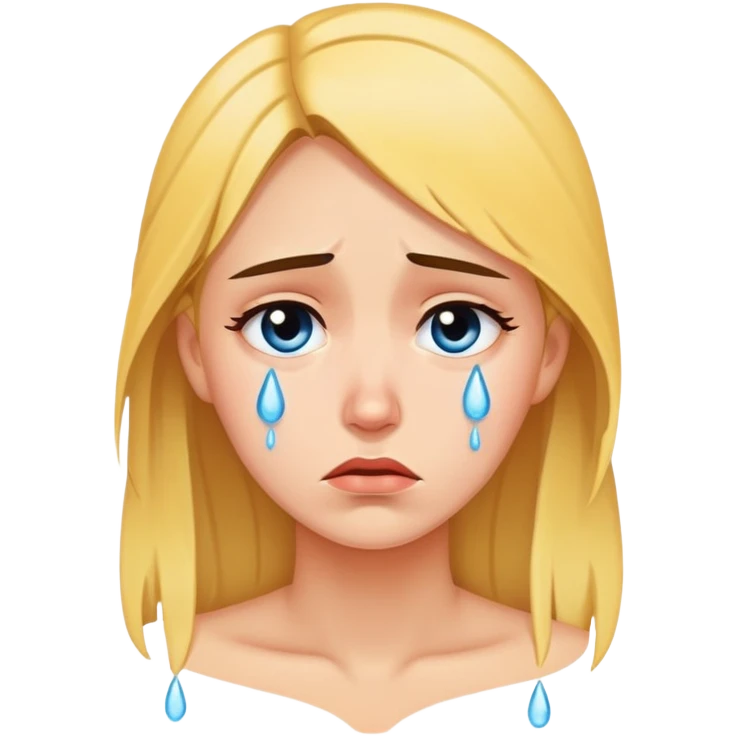 Woman with tears streaming down her face emoji