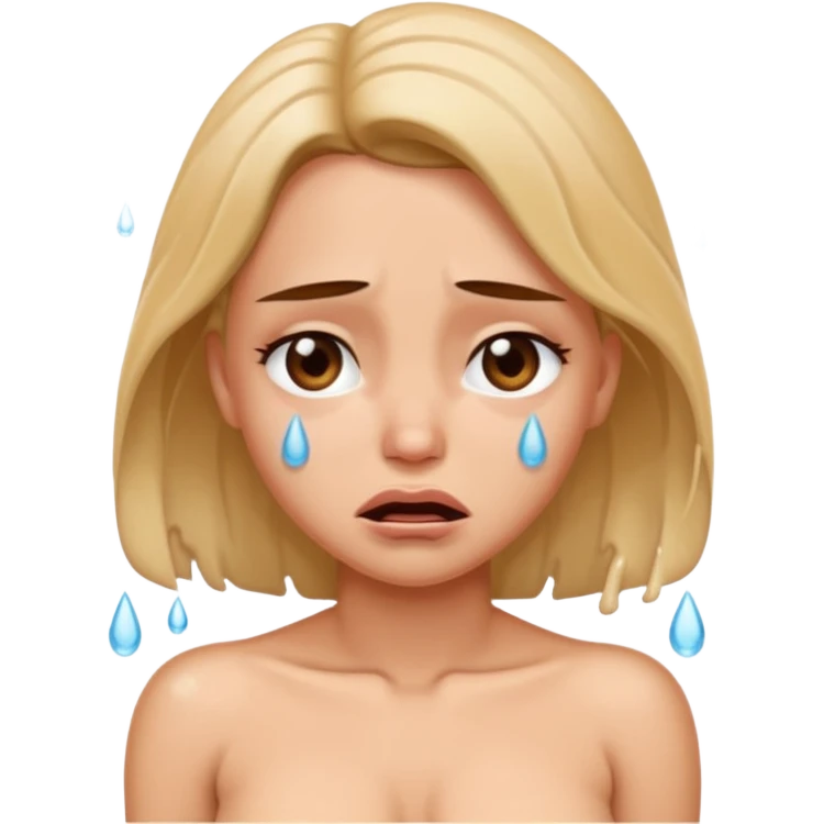 A sexy lady sad, naked, big bud, acted spoiled emoji