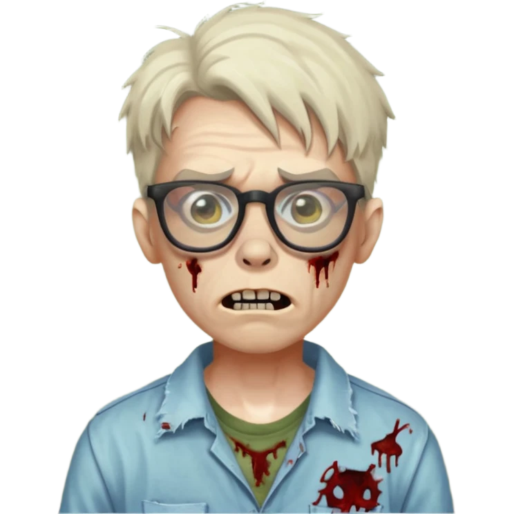 Zombie nerd emoji