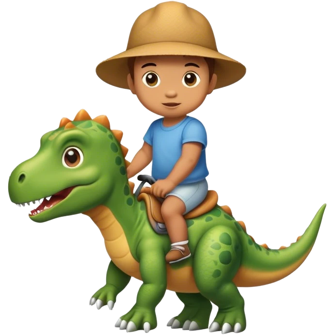 Baby riding a dinosaur  emoji