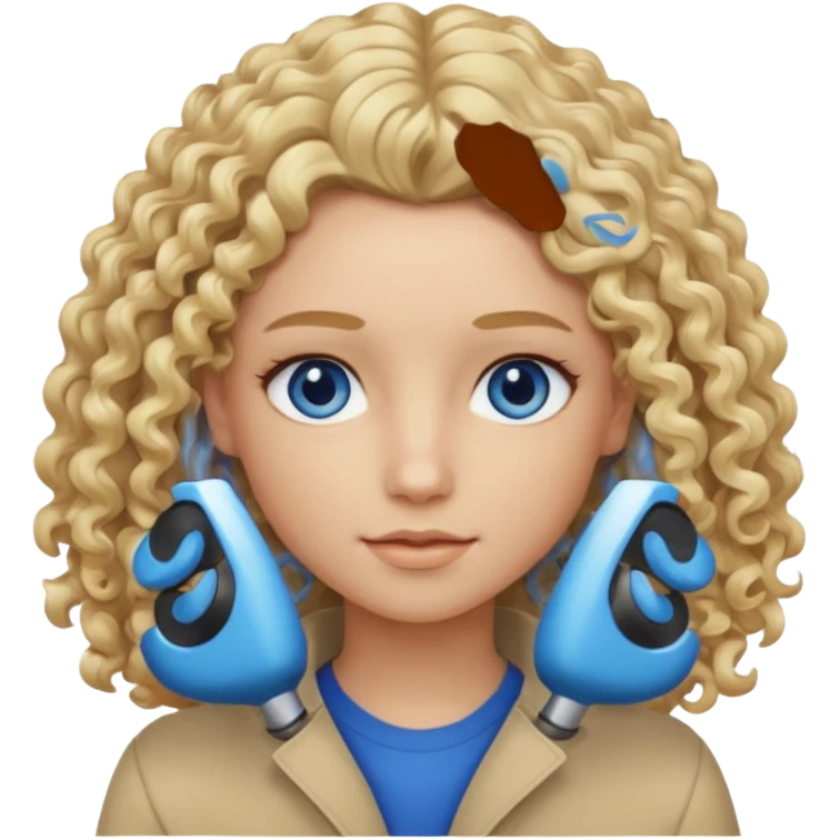 Curly blond blue eyes. Long hair cool beige blond. Longer hair beige ash blonde. emoji