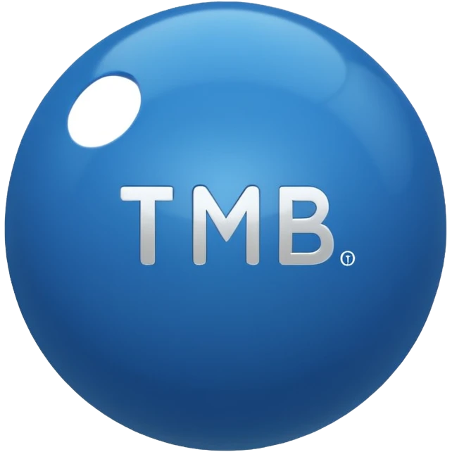 Blue Ball with MB written on it emoji