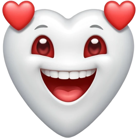 white tooth with heart-shaped eyes emoji