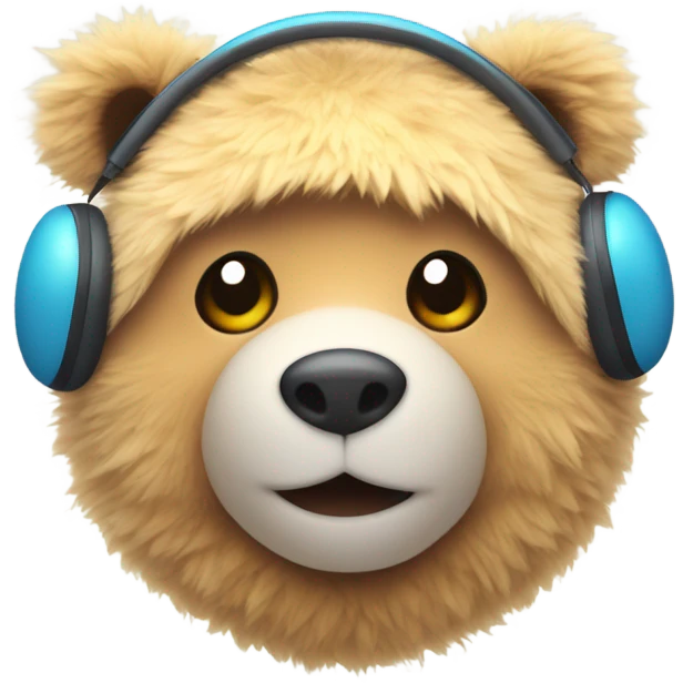Cozy bear with earmuffs. emoji