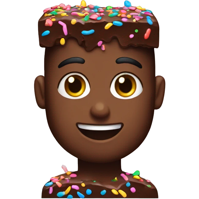 Brownie with colorful sprinkles emoji