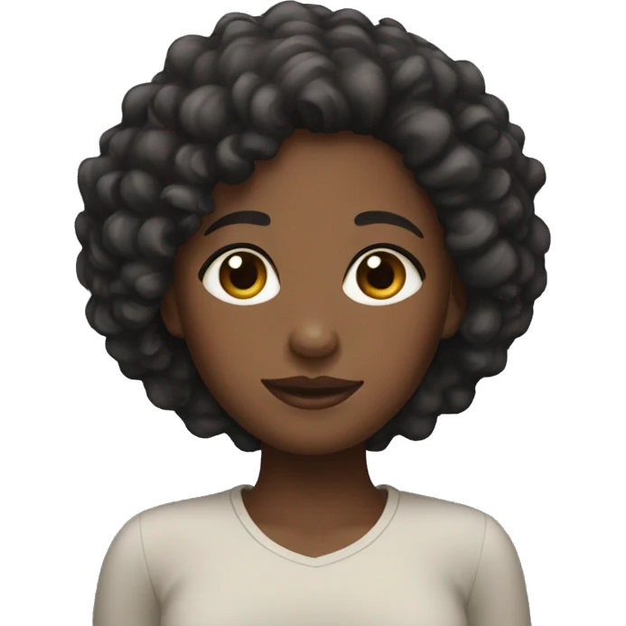 black girl with short curly hair emoji
