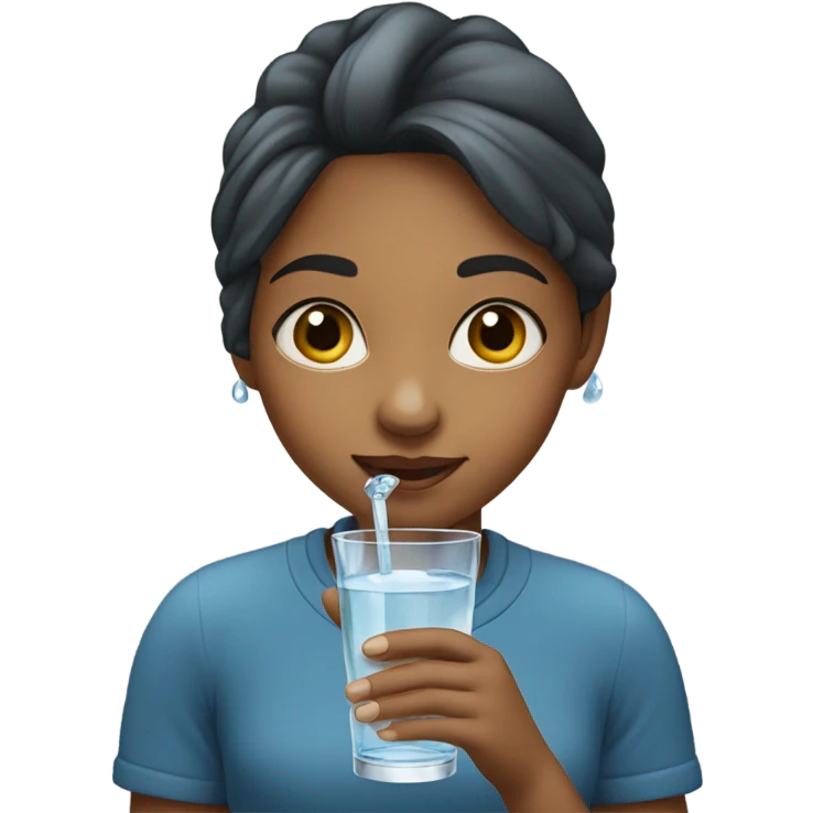 Girl drink water emoji