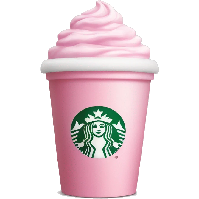 starbucks cup pink drink with cold foam emoji