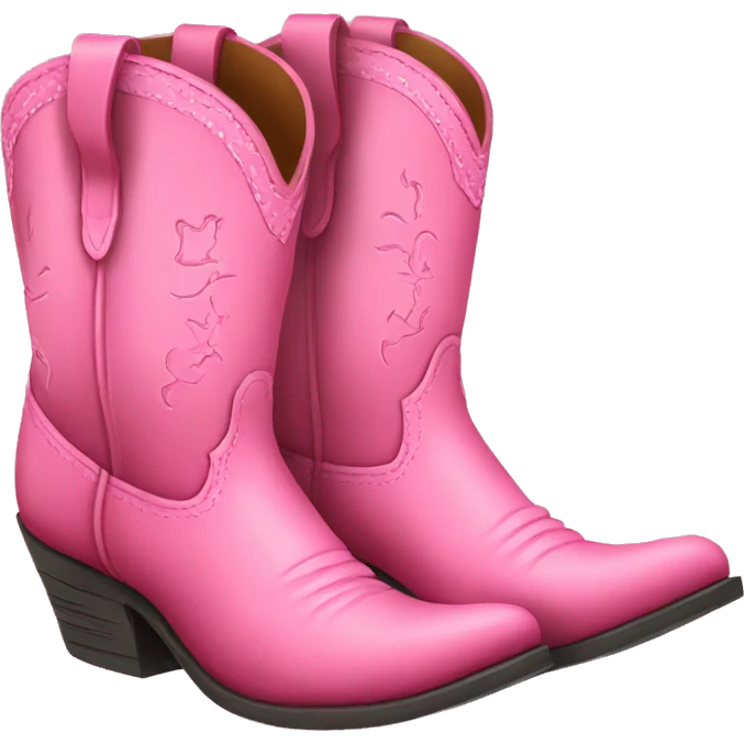 Pair of cowgirl boot pink emoji