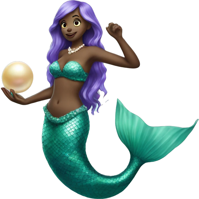 Mermaid holding a pearl  emoji
