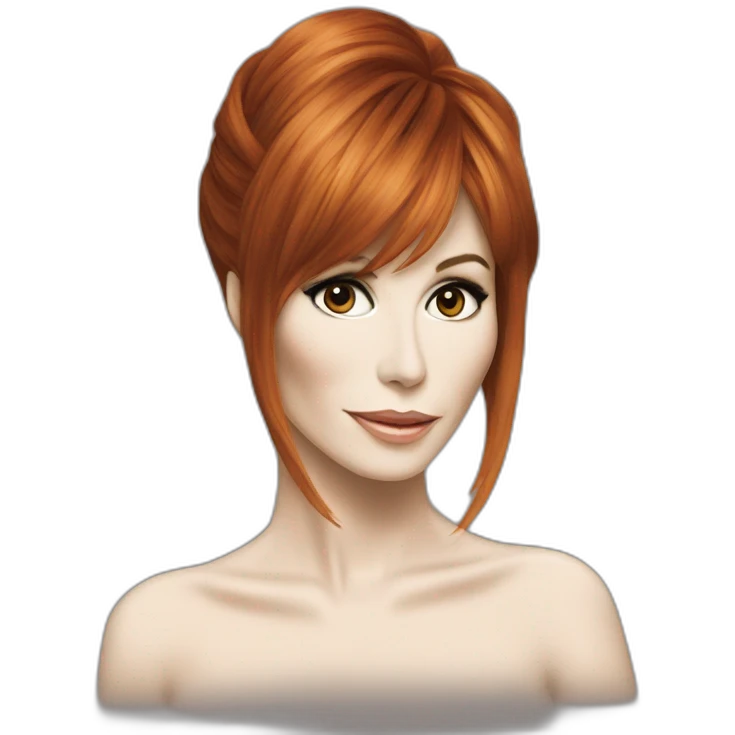 Mylène Farmer long dress sing emoji