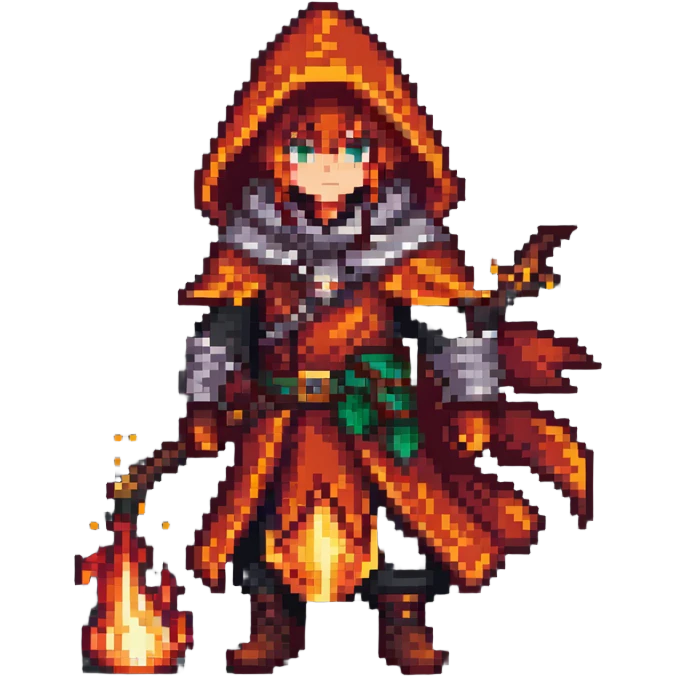 Fire mage with hood emoji