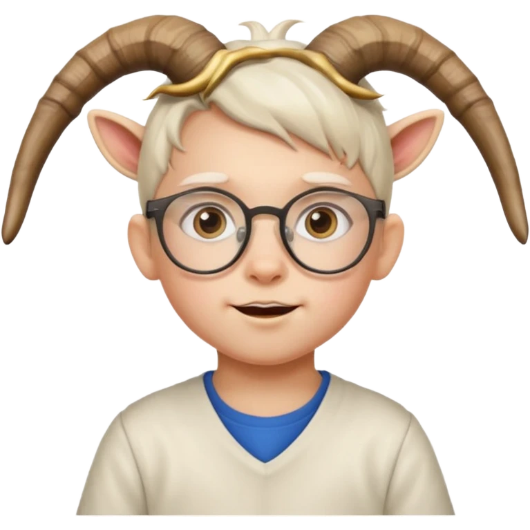 child with goat horn and eyeglasses emoji