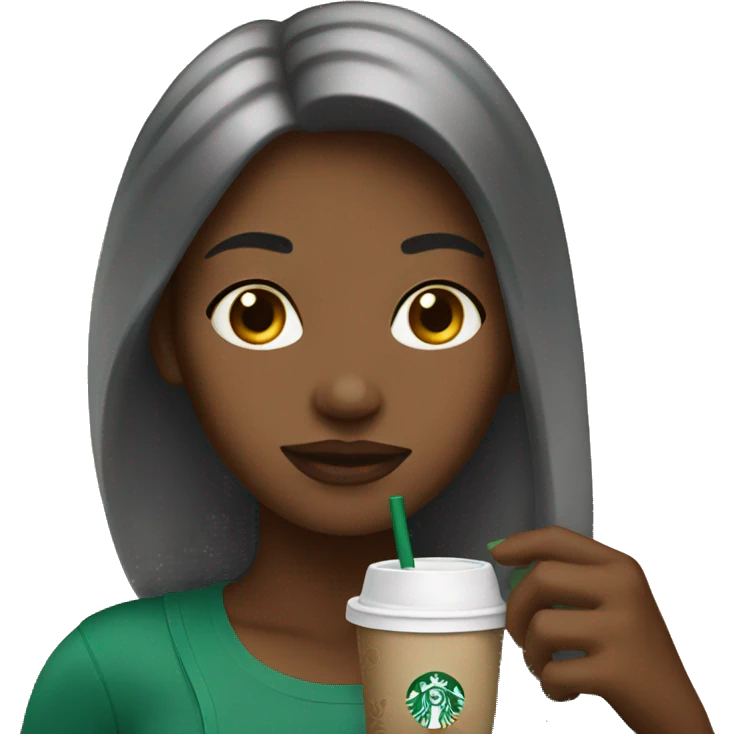 Girl drinking Starbucks  emoji