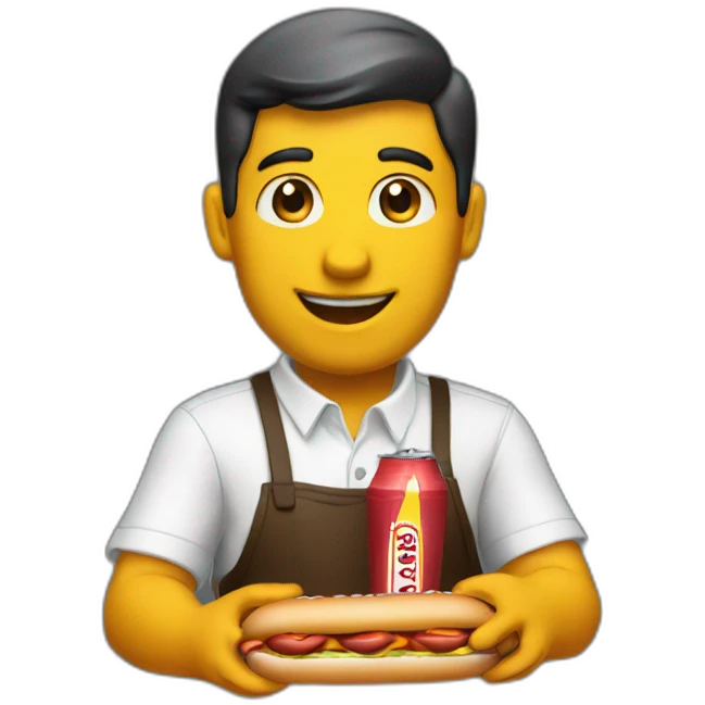 Bartender selling hot dogs emoji