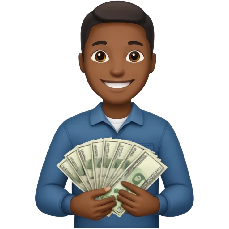 Nigger holding cash emoji
